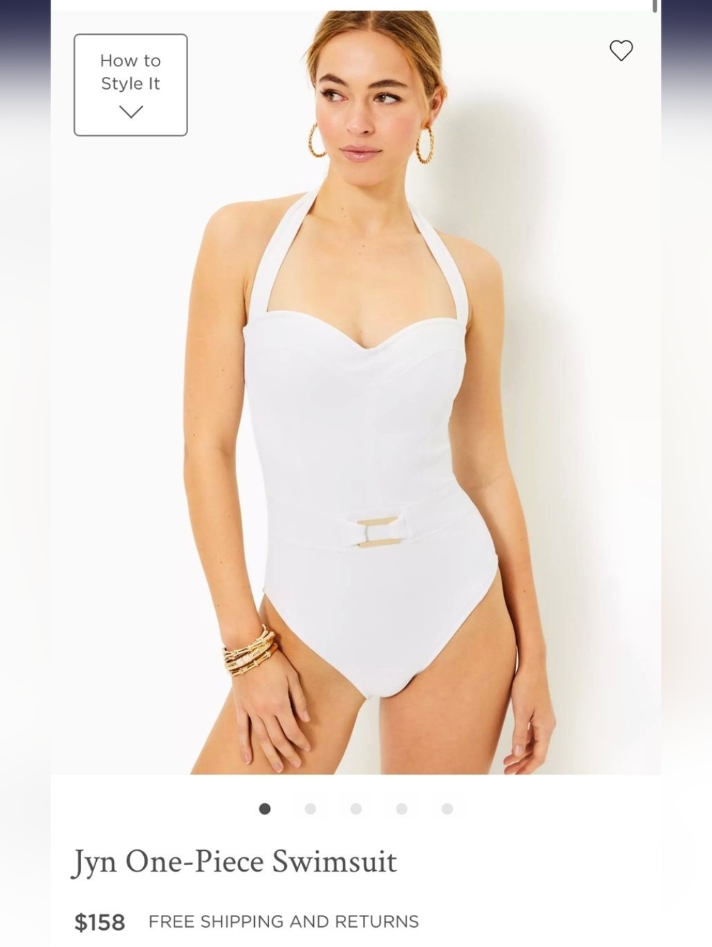 NWT Lilly Pulitzer JYN one piece White Resort swimsuit Size 8